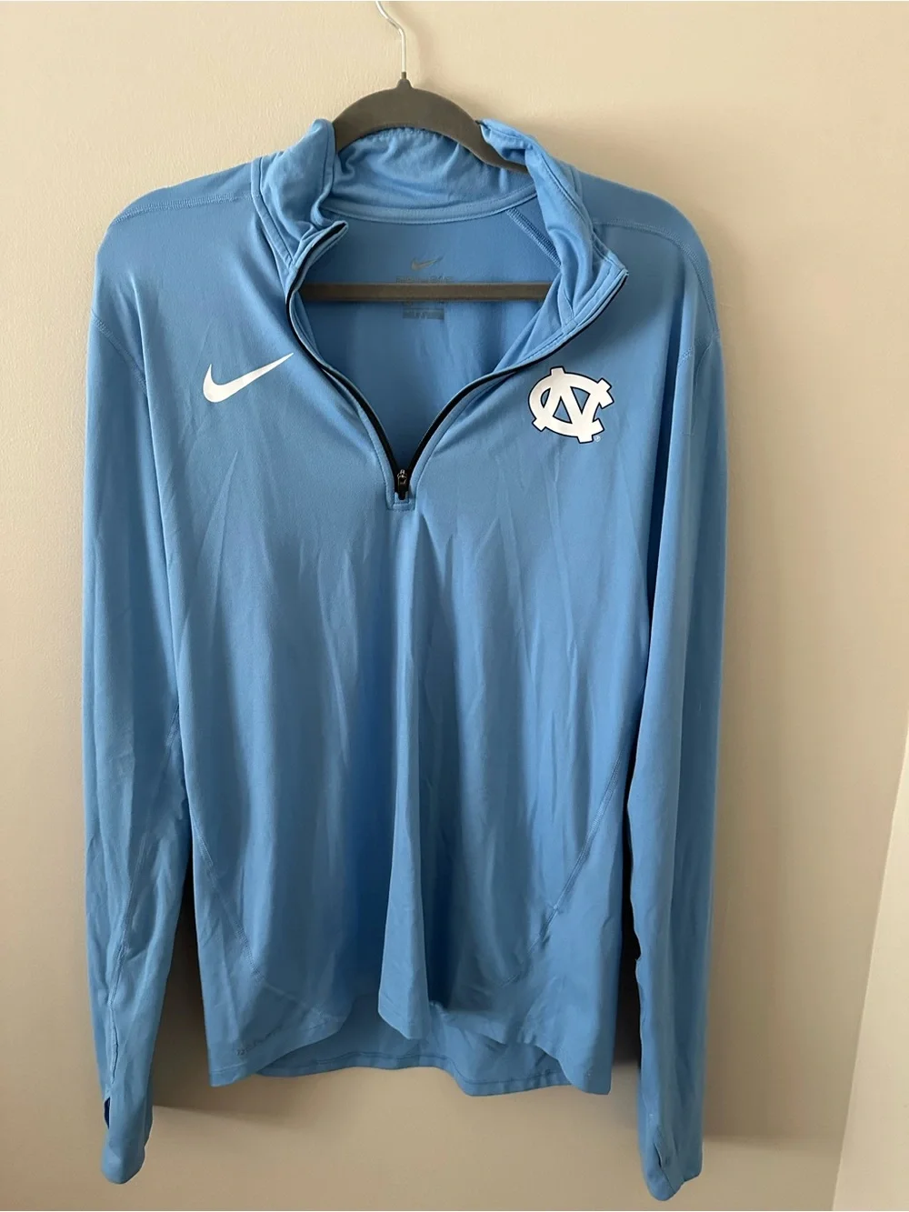 Nike Light Blue Half-Zip Pullover with UNC Patch